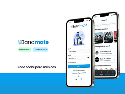 Bandmate: social app interface mobile app ui user experience ux