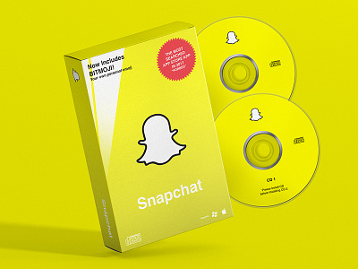 Snapchat CD Rom Package 90s cd cd design cd packaging design old school photo manipulation redesign snapchat