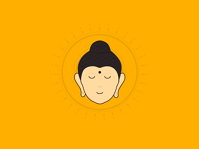 Peaceful Buddha buddha calm cute face illustration meditate orange peace relax simplify