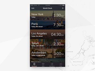 iPhone World Clock Redesign