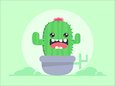 Cactus 🌵🏜️ cactus character colors cute design flat icon green illustration sketch app vector