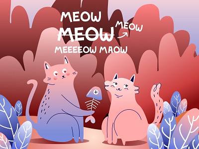 Meoow meoow meoow - Illustration design flat illustration ui