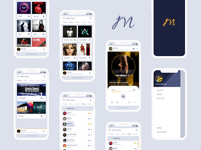 Music App UI KIT Design Dribbble (Light Mode)