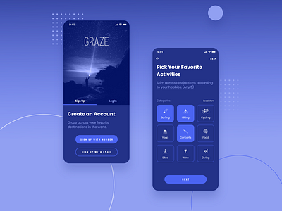 Graze Travelling App UI Kit