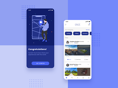 Graze Travel App UI Kit - Home