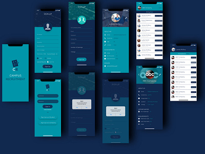 Campus Recruitment System app design job application job listing mobile mobile app design redesigned ui ux