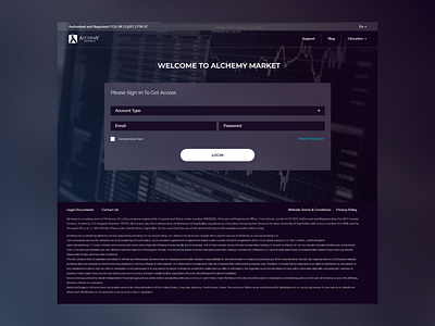 Alchemy - Login corporate designs design login design stock broker site web design web trading