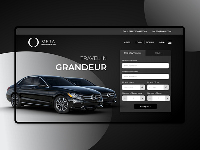 Opta Transportation Homepage branding design flat luxury brand luxury cars luxury design product design rent a car typography ui ux web design website