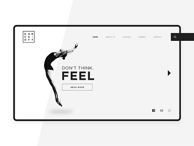 Dance Off ballet branding dance design flat typography ui ux web concept web design website website design