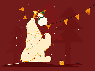 Christmas christmas cute design illustration polarbear snowman