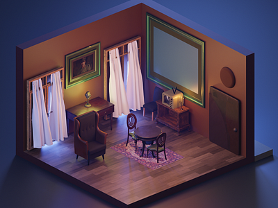 Room 207 3d 3d artwork 3d blender 3d model 3dart blender blenderart cycle render design isometric