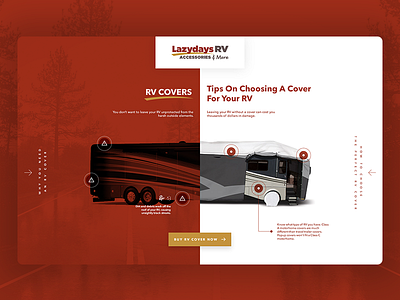 LazyDays - Why use RV Covers Landing Page car clean driving interactive landing lazydays leisure page red rv travel uber