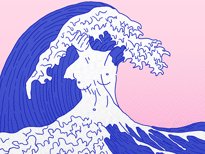 The feminist wave art half tone illustration photoshop wacom tablet
