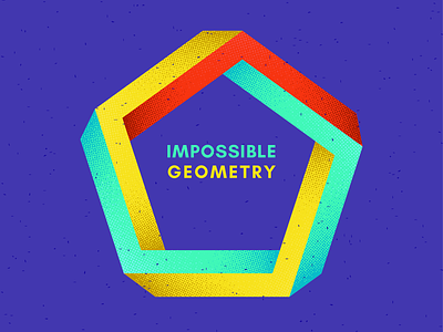 Impossible geometry geometic geometria geometric design geometry half tone illustration impossible shape pentagon