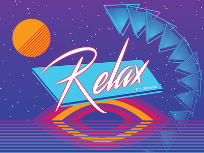 Relax design illustration poster vaporwave