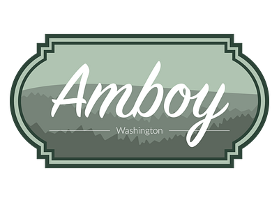 Amboy, Washington badge destination illustration