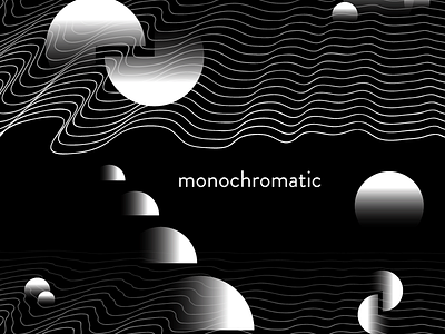 Monochromatic abstract art design illustration