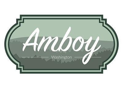 Amboy Washington badge destination environment illustration location place typography