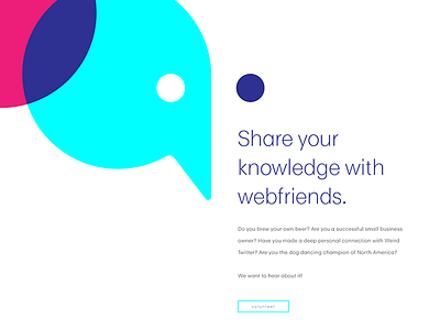 Webfriends Website blue faces friends logo overlapping pink purple sharing speech bubbles talking web design website