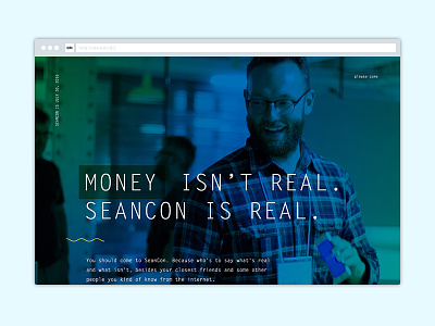 Seancon 2016 blue chicago fonts gradient grid identity money monospace serifs squiggle web design website