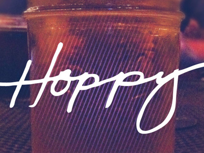 Hoppy beer handwriting hoppy lines