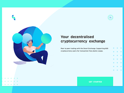 Decentralised Cryptocurrency Exchange Landing Page blockchain branding crypto cryptocurrency design desktop landing page logo sketch ux