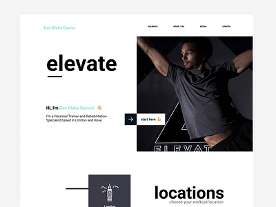 Elevate Workout Landing Page adobe app branding design desktop landing page photoshop ui ux web webdesign website