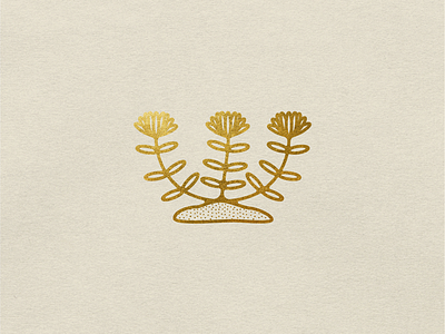 Growth flowers gold gold foil grow growth icon illustration letterpress plants print triptych