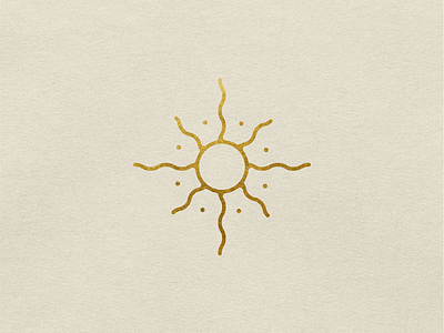 Warmth glyph gold gold foil icon illustration letterpress minimal sun triptych