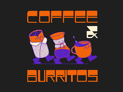 Coffee & Burritos Playlist album art burritos coffee cover art custom type illustration lettering playlist spotify