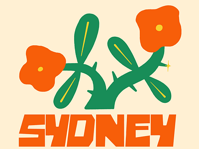 Sydney Concept branding flower hand lettered illustration lettering logo rose sydney thorns