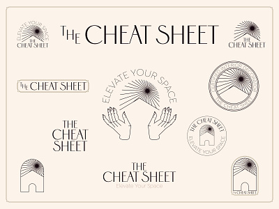 The Cheat Sheet Branding art deco brand identity branding hands house interior interior decorator interior design logo minimal modern sans serif sun