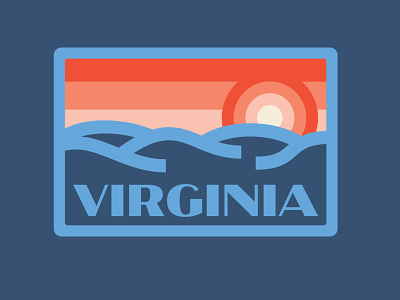 Virginia Patch blue ridge mountains illustration minimal mountains ocean patch sunrise sunset va vector virginia waves