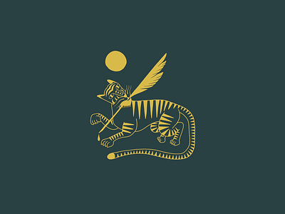 Tiger & Quill branding design flat illustration logo quill richmond simple tiger virginia