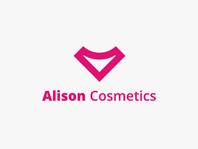Alison Cosmetics - logo branding design flat illustration lettering logo type typography vector