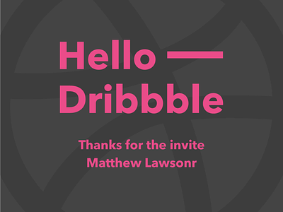 Hello Dribbble dribbble hello hello dribbble invite thanks