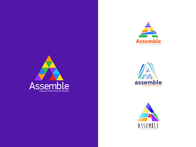 Assemble Logo assemble branding colorful design drawing flat icon idea illustration logo logotype neon pattern simple typography vector