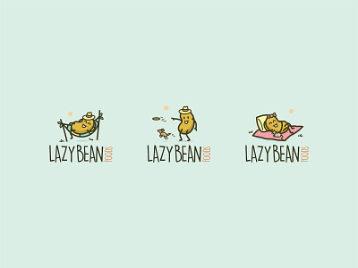 Lazy Bean Logo activity bean branding character cute design drawing food handdrawn illustration logo mascot simple vector