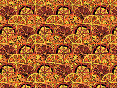 Art deco orange pattern art deco art design design drawing flat fruit handdrawn illustration orange pattern seamless surface vector