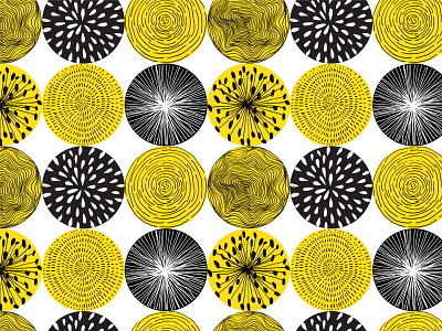 Circle pattern abstract black and white circle design drawing hand drawn illustration pattern surface vector yellow