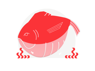 Live Fish animation design flat icon illustration vector