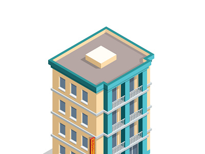 Isometric Hostel hostel icon illustration isometric logo vector