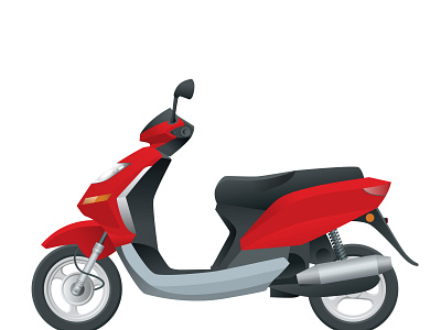Trendy electric scooter, isolated on white background. bicycle bike delivery design e scooter electric flat icon illustration isolated modern moped moto motorbike motorcycle race scooter skateboard vector