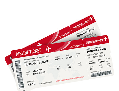 airline ticket airline app airline ticket airport boarding branding flat illustration online pass ticket app
