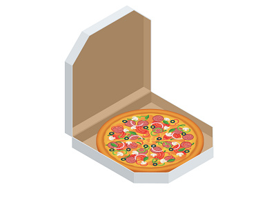 Fast food pizza delivery online service illustration isometric online order pasta pepperoni phone pizza pizzeria restaurant service servise shop slice vector