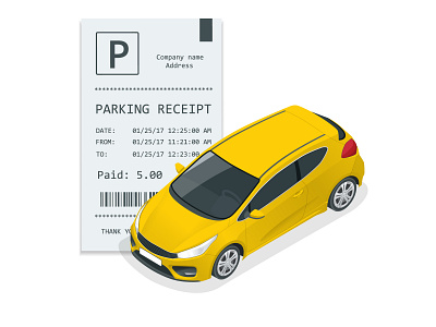 Parking Receipt and car