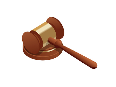 Isometric Judge's gavel auction background concept constitution court gavel hammer honesty illustration isometric judge judgment justice law lawyer legal top trial vector view
