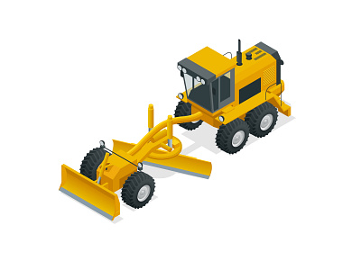 Isometric Graders used in the construction and maintenance of di