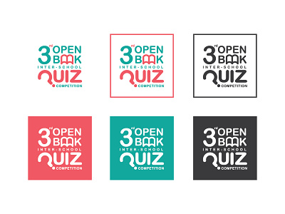 Upcoming Quiz Competition book branding competition cool logo quiz red school soft