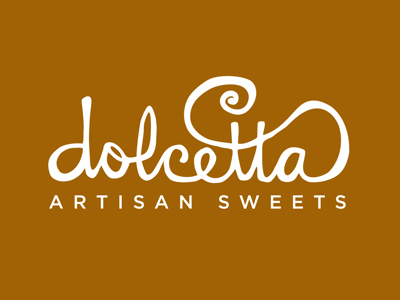 Dolcetta Logo chocolate hand drawn logotype